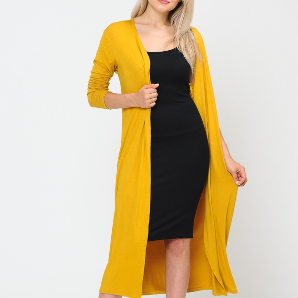 SOLID MAXI OPEN CARDIGAN